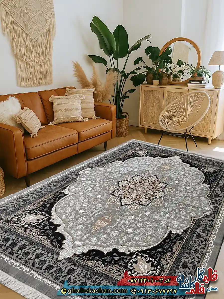 فرش ارزان طرح 700 شانه طرح النا رنگ طوسی فیلی کاشان دکوراسیون فرش ارزان طرح 700 شانه طرح النا رنگ طوسی فیلی کاشان دکوراسیون