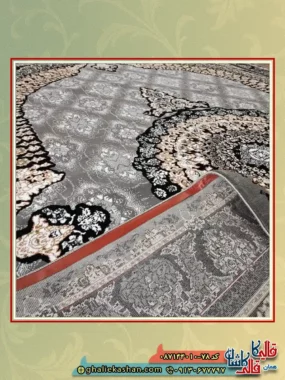 فرش ارزان طرح 700 شانه طرح عارف رنگ طوسی فیلی کاشان نزدیک