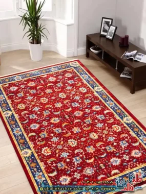 فرش سنتی 1000 شانه طرح افشان آریسا زمینه قرمز لاکی کاشان