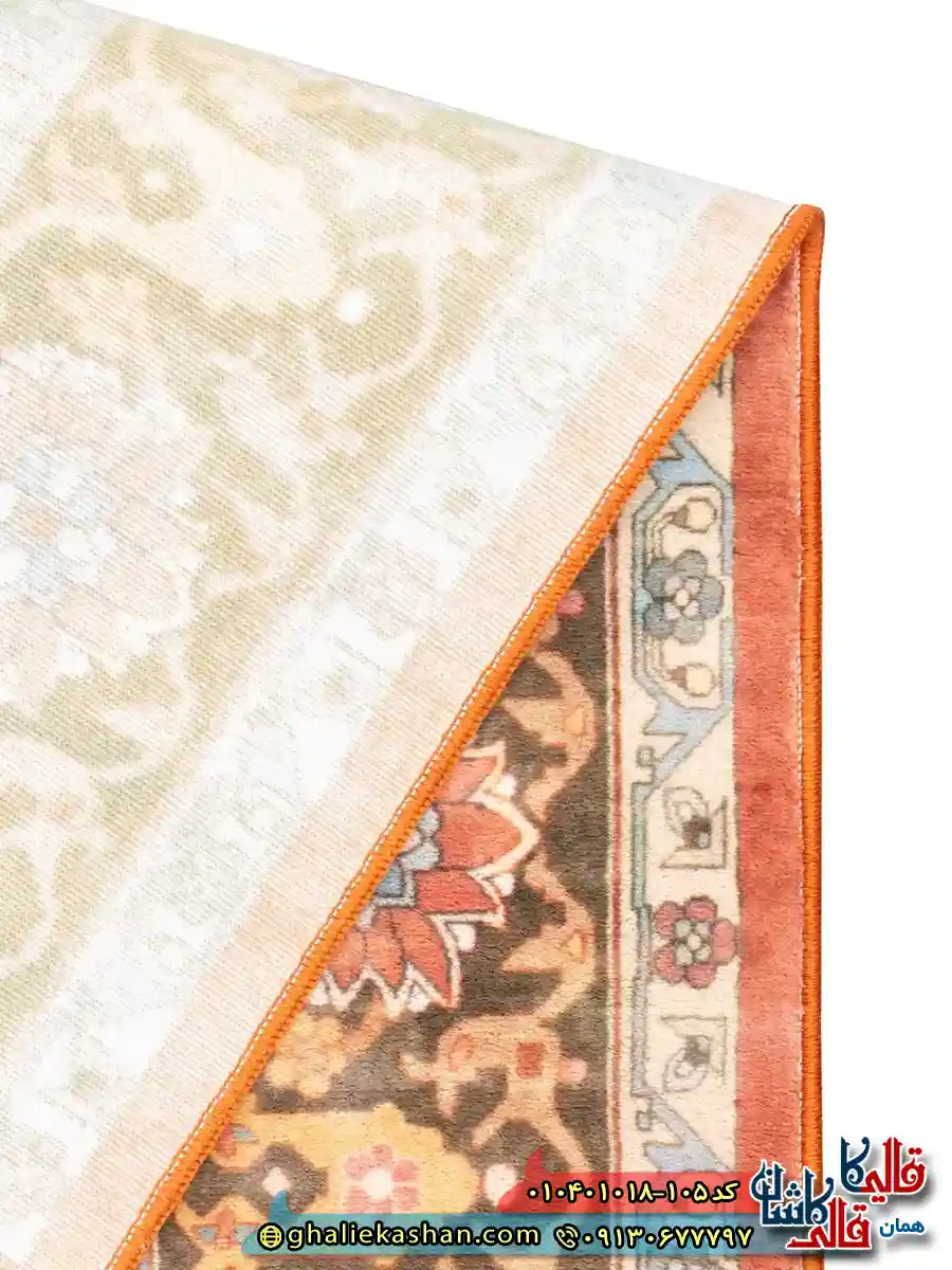 فرش سنتی 1000 شانه طرح الیما زمینه قرمز لاکی کاشان نزدیک3