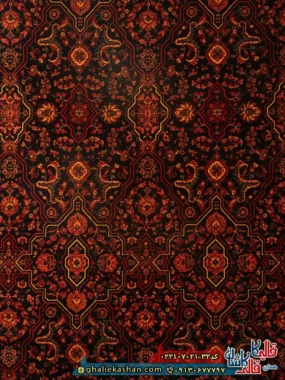 فرش سنتی 700 شانه طرح افشان نیکلاس رنگ سرمه ای کاشان زمینه