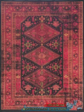 فرش سنتی 700 شانه طرح نیکی رنگ سرمه ای کاشان اصلی