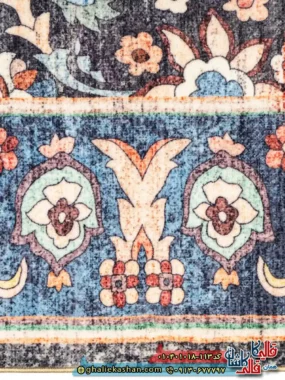 فرش سنتی وینتیج 1000 شانه طرح افشان واراز زمینه خاکستری کاشان نزدیک