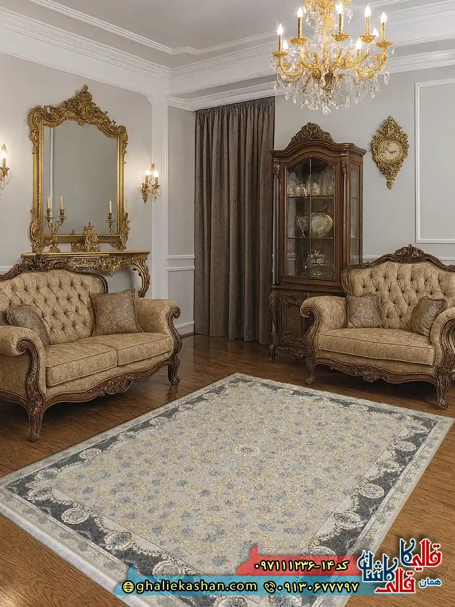 فرش طلاکوب 1200 شانه طرح افشان زمرد رنگ بژ گل برجسته کاشان دکوراسیون فرش طلاکوب 1200 شانه طرح افشان زمرد رنگ بژ گل برجسته کاشان دکوراسیون