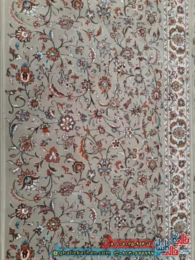 فرش نماز 700 شانه طرح تشریفات افشان رنگ فیلی کاشان سجاده فرش رولی