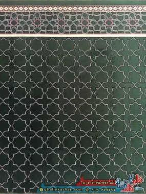 فرش نماز 700 شانه طرح تشریفات مکی ریحان رنگ سبز کاشان