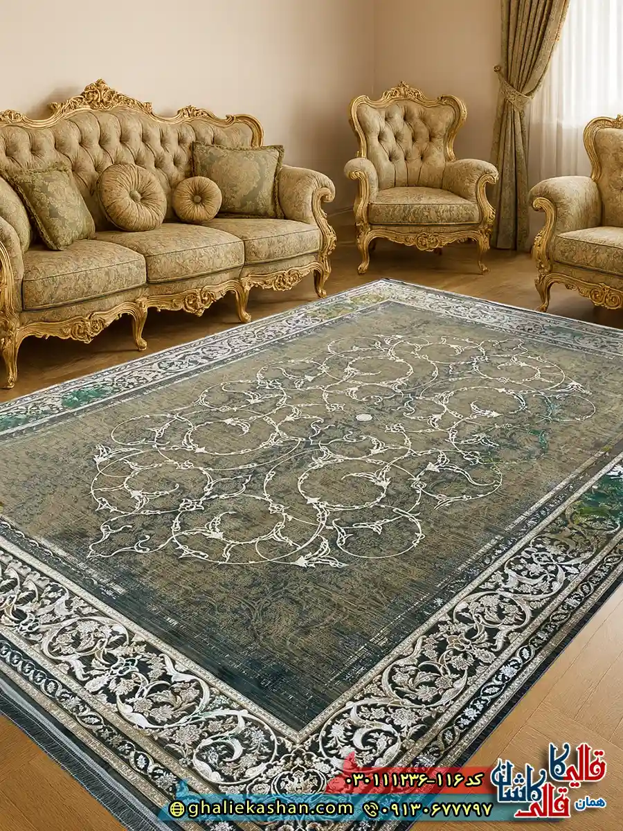 فرش وینتیج 1200 شانه طرح افشان روناک رنگ طوسی دودی گل برجسته کاشان دکوراسیون فرش وینتیج 1200 شانه طرح افشان روناک رنگ طوسی دودی گل برجسته کاشان دکوراسیون