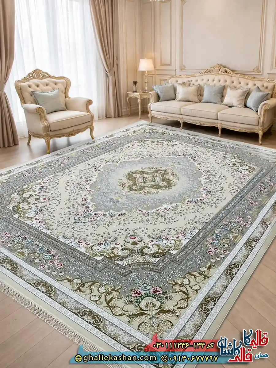 فرش 1200 شانه طرح مهتاب رنگ کرم صدفی گل برجسته کاشان دکوراسیون فرش 1200 شانه طرح مهتاب رنگ کرم صدفی گل برجسته کاشان دکوراسیون