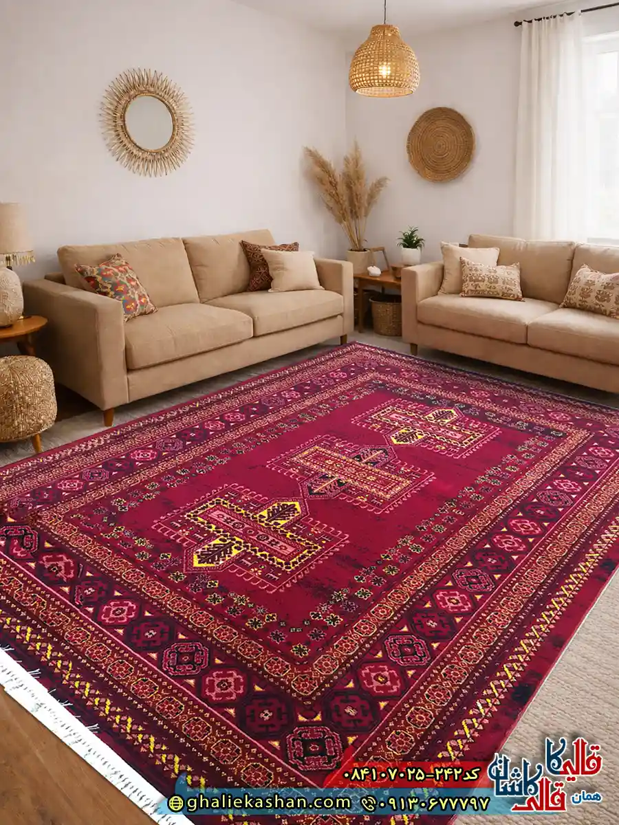 فرش سنتی 700 شانه طرح توماج رنگ قرمز روناسی کاشان دکوراسیون فرش سنتی 700 شانه طرح توماج رنگ قرمز روناسی کاشان دکوراسیون