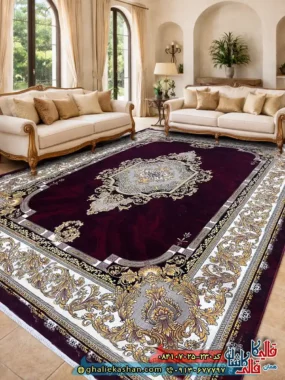 فرش 700 شانه طرح رزیتا رنگ قرمز روناسی کاشان