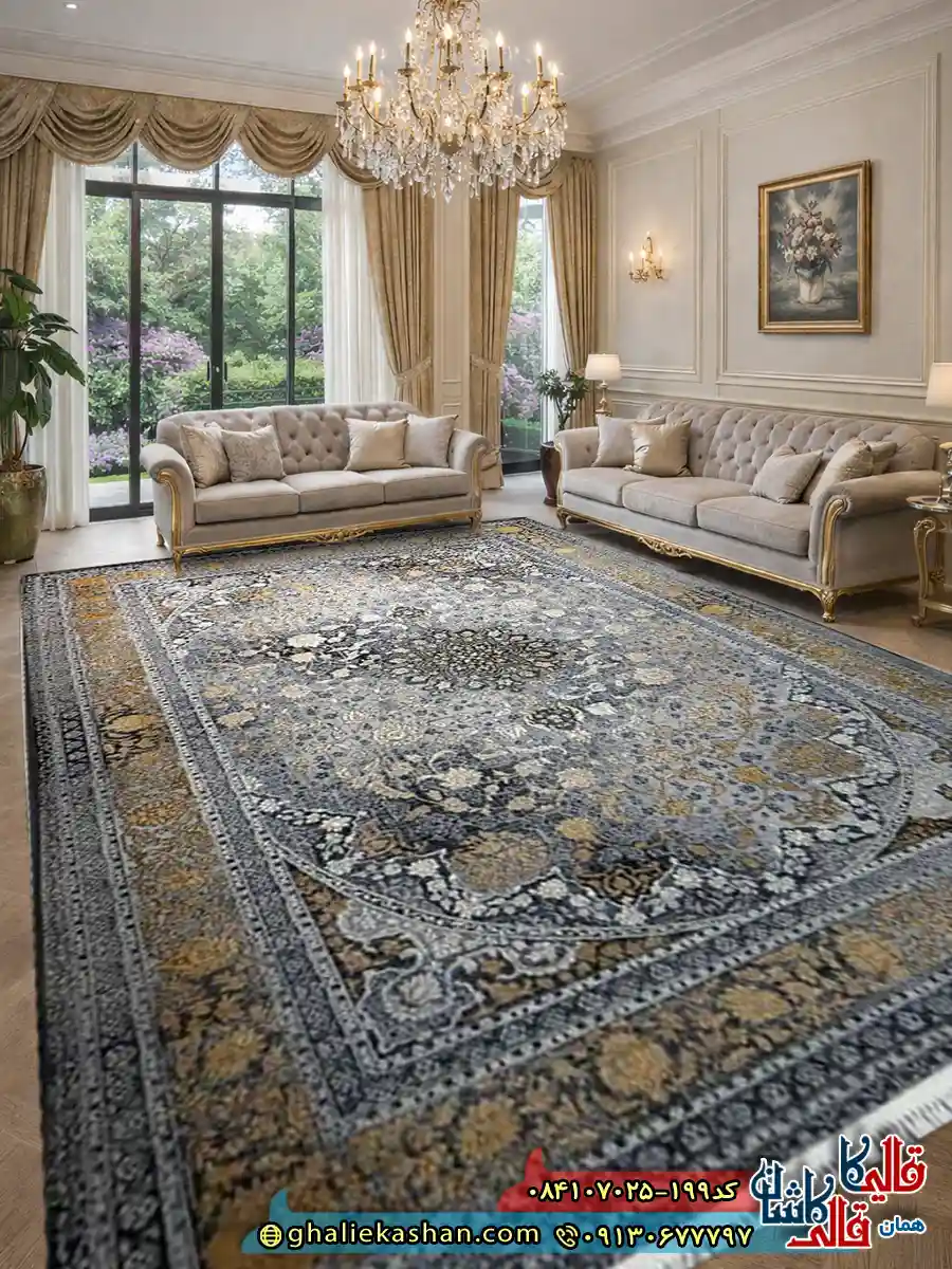 فرش 700 شانه طرح سوزان رنگ طوسی دودی کاشان دکوراسیون فرش 700 شانه طرح سوزان رنگ طوسی دودی کاشان دکوراسیون