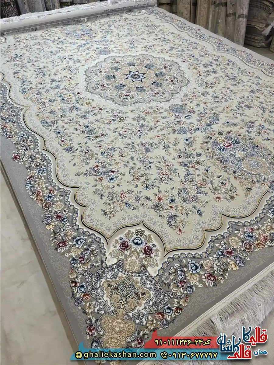 فرش کلاسیک 1200 شانه طرح افشان آتوسا رنگ کرم گل برجسته کاشان اصلی فرش کلاسیک 1200 شانه طرح افشان آتوسا رنگ کرم گل برجسته کاشان اصلی