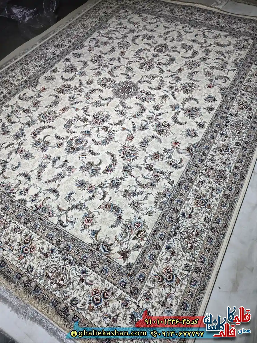 فرش ‌‌‌‌کلاسیک ‌‌‌‌1200 ‌‌‌‌شانه ‌‌‌‌طرح ‌‌‌‌افشان ‌‌‌‌نگارین ‌‌‌‌رنگ ‌‌‌‌کرم ‌‌‌‌2 ‌‌‌‌کاشان ‌‌‌‌اصلی