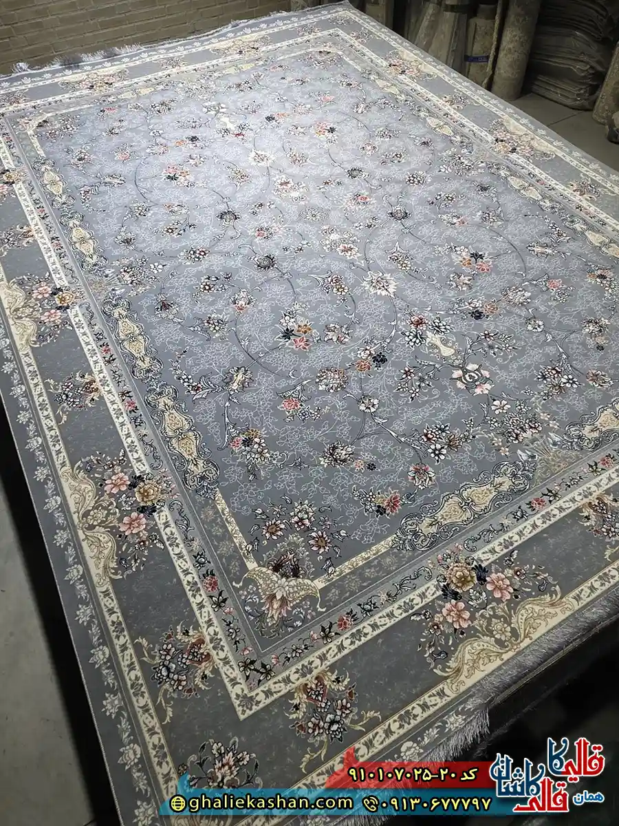 فرش کلاسیک 700 شانه طرح افشان ساوانا رنگ طوسی 2 کاشان اصلی فرش کلاسیک 700 شانه طرح افشان ساوانا رنگ طوسی 2 کاشان اصلی