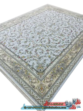 فرش 1500 شانه طرح افشان ارغوان رنگ الماسی کاشان اصلی