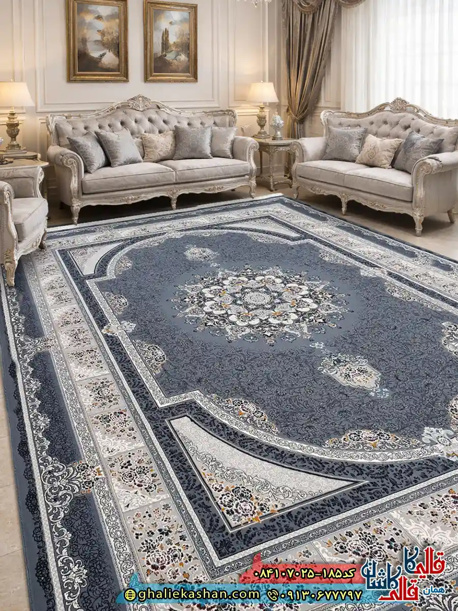 فرش 700 شانه طرح طاق بستان رنگ طوسی دودی کاشان دکوراسیون فرش 700 شانه طرح طاق بستان رنگ طوسی دودی کاشان دکوراسیون