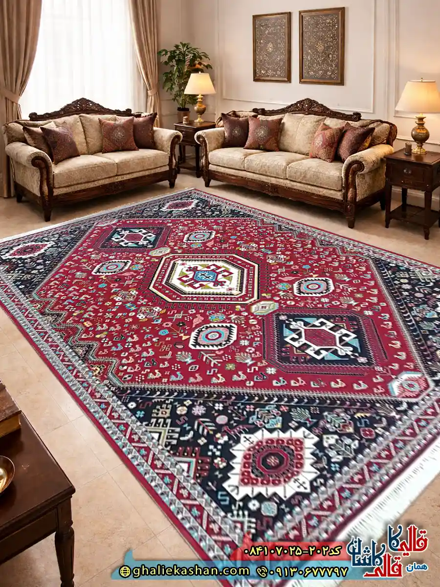 فرش سنتی 700 شانه طرح شاهسون رنگ قرمز روناسی کاشان دکوراسیون فرش سنتی 700 شانه طرح شاهسون رنگ قرمز روناسی کاشان دکوراسیون