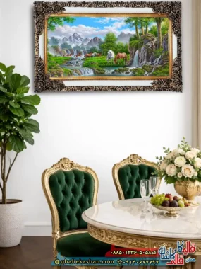 تابلو فرش منظره ماشینی طرح 5058