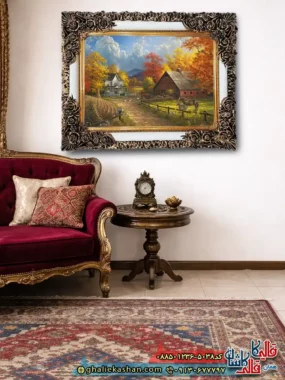 تابلو فرش منظره ماشینی طرح پاییزی 5038