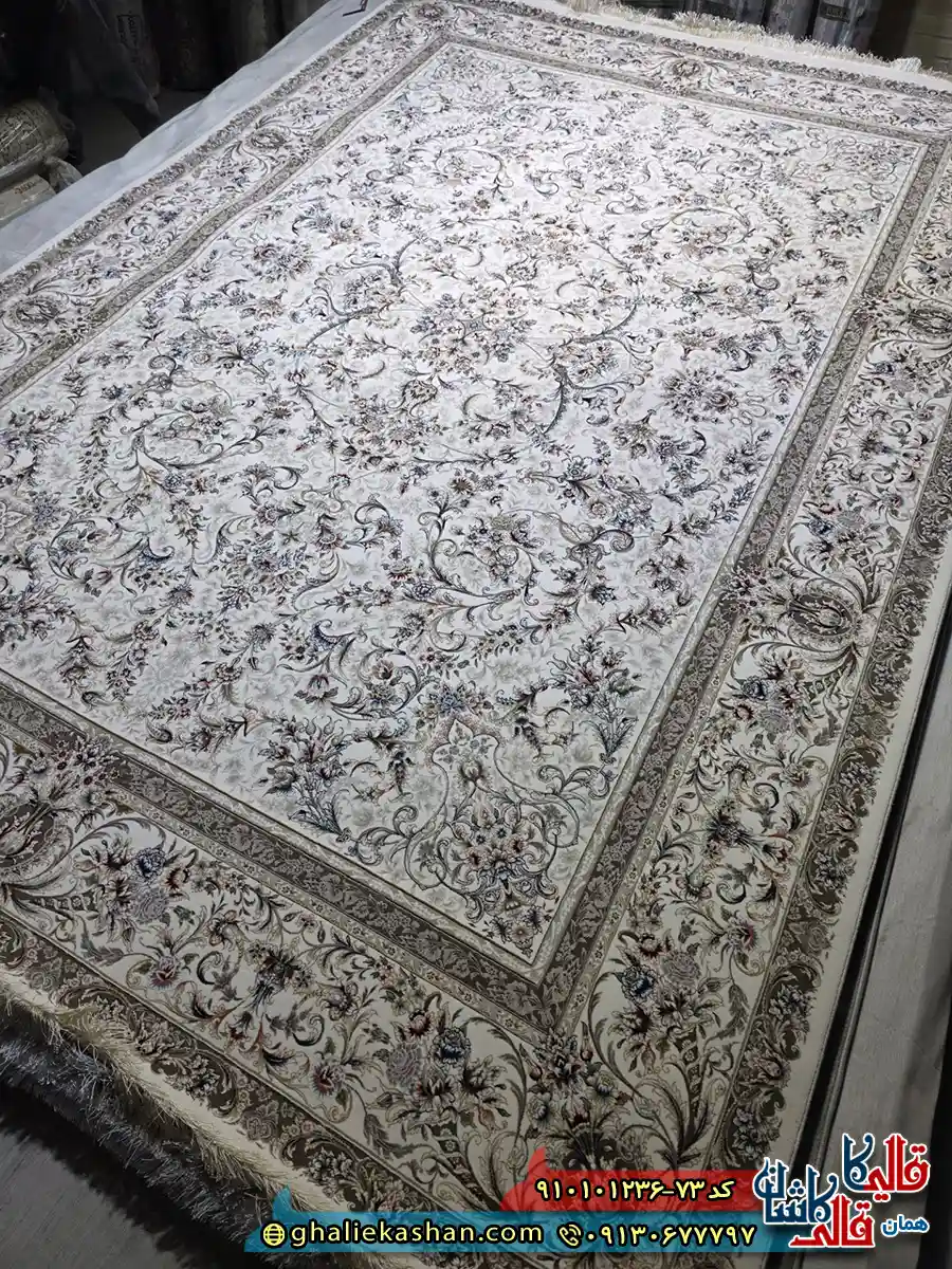 فرش کلاسیک 1200 شانه طرح افشان آتیلا رنگ کرم 2 کاشان اصلی فرش کلاسیک 1200 شانه طرح افشان آتیلا رنگ کرم 2 کاشان اصلی