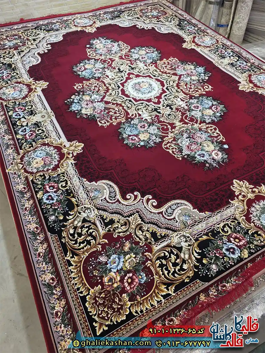 فرش کلاسیک 1200 شانه فرانسوی طرح ملودی رنگ قرمز کاشان اصلی فرش کلاسیک 1200 شانه فرانسوی طرح ملودی رنگ قرمز کاشان اصلی