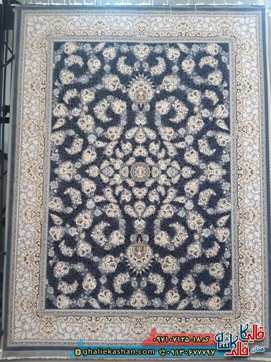 فرش طلاکوب 700 شانه طرح افشان گندم رنگ طوسی دلفینی کاشان اصلی فرش طلاکوب 700 شانه طرح افشان گندم رنگ طوسی دلفینی کاشان اصلی