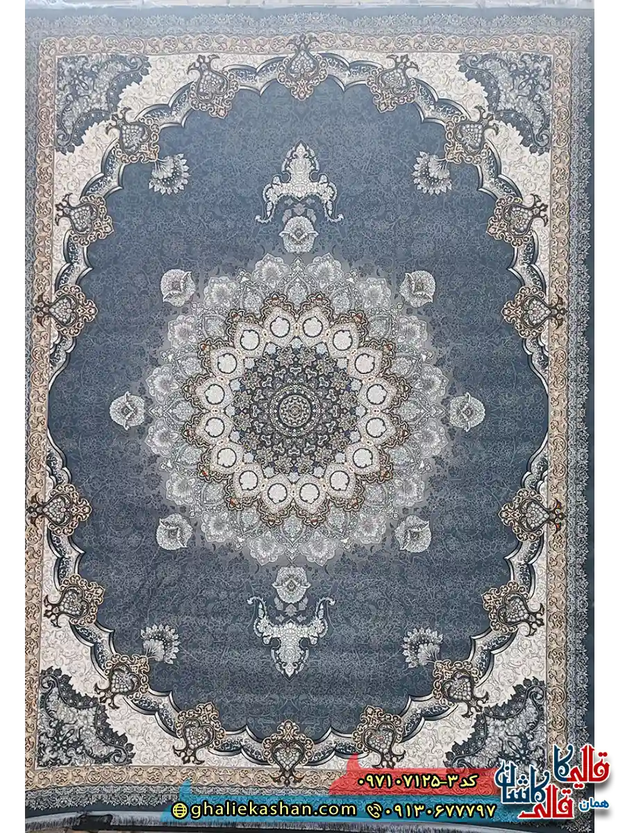 فرش طلاکوب 700 شانه طرح سلطان رنگ طوسی کاشان اصلی فرش طلاکوب 700 شانه طرح سلطان رنگ طوسی کاشان اصلی