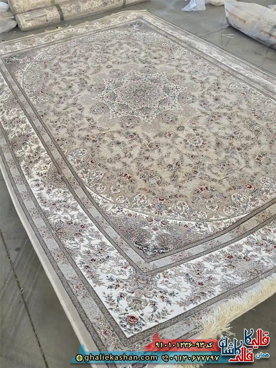فرش کلاسیک 1200 گلستان کرم صدفی