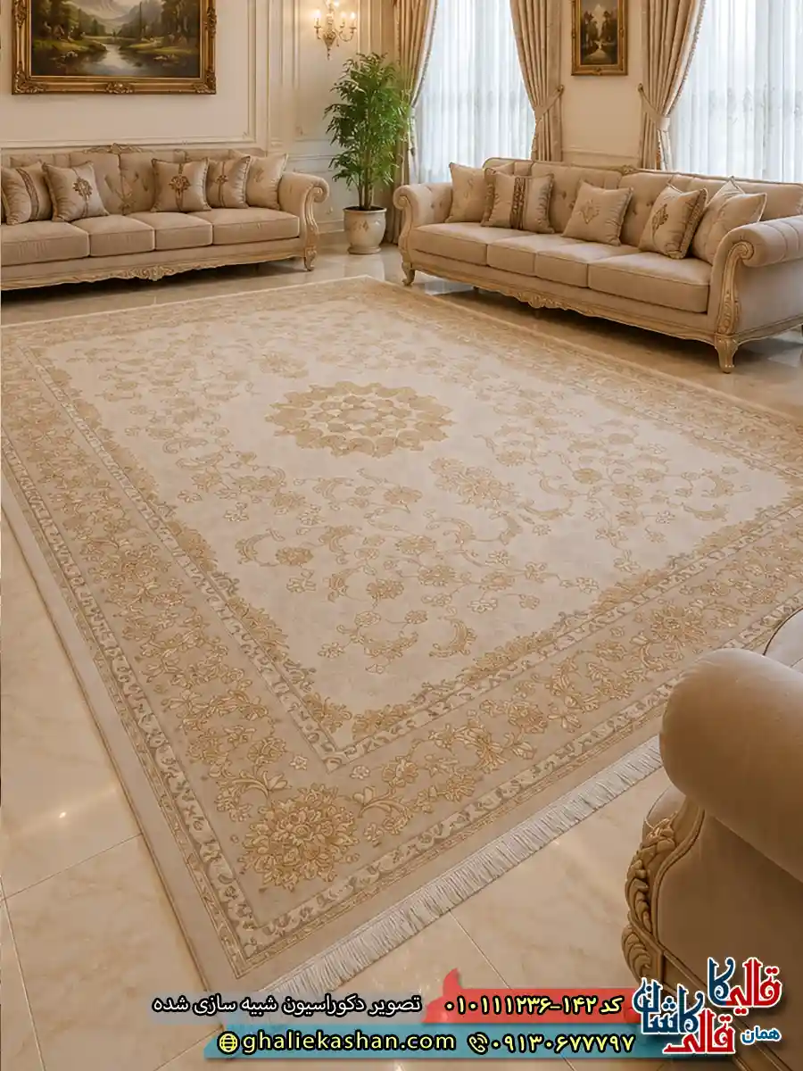 فرش 1200 شانه طرح پالاسیون زمینه طوسی نقره ای عاجی گل برجسته کاشان دکوراسیون فرش 1200 شانه طرح پالاسیون زمینه طوسی نقره ای عاجی گل برجسته کاشان دکوراسیون