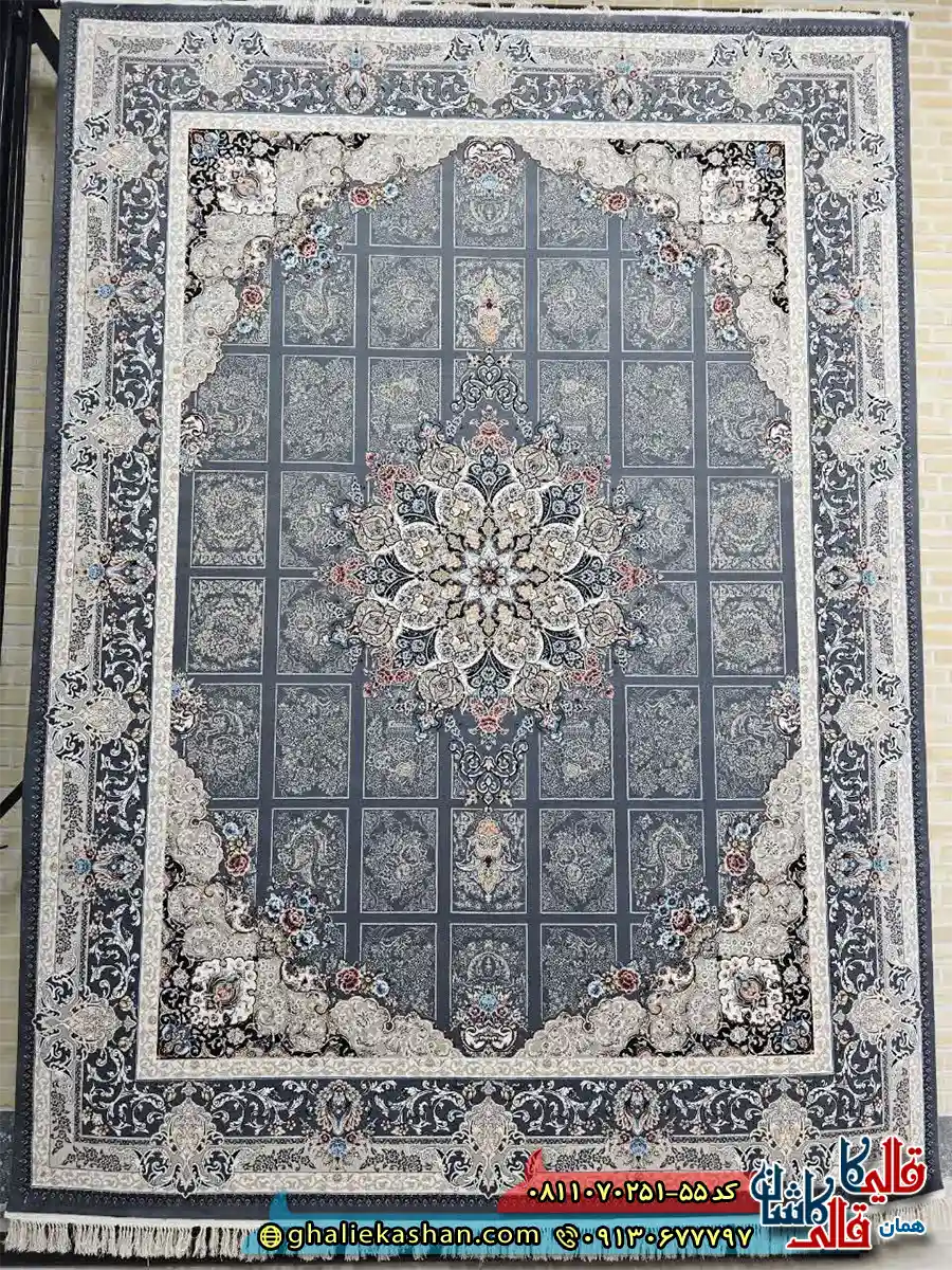 فرش کلاسیک 700 شانه خشتی طرح رومیسا رنگ طوسی دلفینی کاشان اصلی فرش کلاسیک 700 شانه خشتی طرح رومیسا رنگ طوسی دلفینی کاشان اصلی
