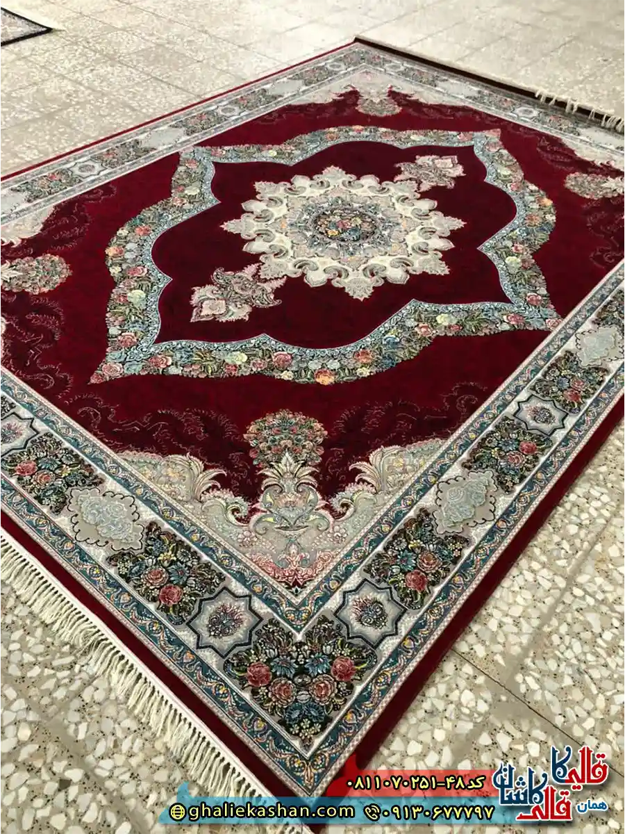 فرش کلاسیک 700 شانه طرح کارینا رنگ قرمز لاکی کاشان اصلی فرش کلاسیک 700 شانه طرح کارینا رنگ قرمز لاکی کاشان اصلی